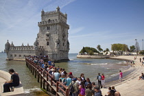 Portugal, Estredmadura, Lisbon, Belem, Torre de Belem built as tower fortress between 1515-1521 on the banks of the river Tagus.