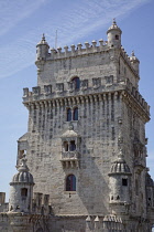 Portugal, Estredmadura, Lisbon, Belem, Torre de Belem built as tower fortress between 1515-1521 on the banks of the river Tagus.
