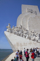 Portugal, Estredmadura, Lisbon, Belem, Monument to the Discoveries built in 1960 to commemorate the 500th anniversary of the death of Henry the Navigator.