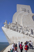 Portugal, Estredmadura, Lisbon, Belem, Monument to the Discoveries built in 1960 to commemorate the 500th anniversary of the death of Henry the Navigator.