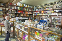Portugal, Estremadura, Lisbon, Baixa district, Interior of tourist shop selling confections.