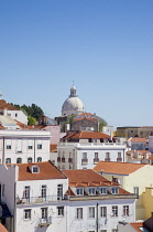 Portugal, Estredmadura, Lisbon, Alfama district, View over rooftops from Miradouro das Portas do Sol.