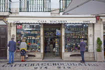 Portugal, Estremadura, Lisbon, Baixa, Exterior of gift shop selling chocolates and wines.