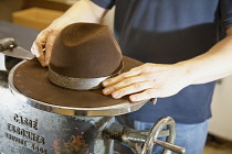 Industry, Crafts, Millinery, Christys traditional felt hat making process in its Oxford factory.