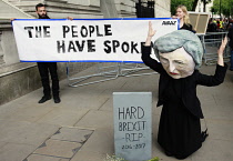 England, London, Election 2017 protesters out side Downing Street after Theresa May's speach.