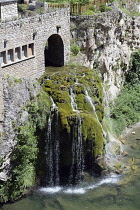 France, Lozere 48, St Chely du Tarn, Waterfall in the Gorges du Tarn.