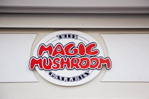 Holland, North, Amsterdam, Magic Mushroom Gallery sign.