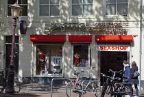 Holland, North, Amsterdam, Red Light District during daytime.