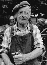 Wales, Powys, Llanymynech, Portrait of Welsh farmer.