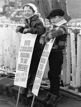 England, Merseyside, Liverpool, Toxteth, Young children demonstrating against Anti Trade Union  Laws.