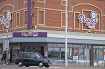 England, Lancashire, Blackpool, Exterior of the vegas american diner on the seafront promenade.