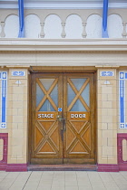 England, Lancashire, Blackpool, Winter Gardens interior, Opera House Stage Door detail.