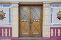 England, Lancashire, Blackpool, Winter Gardens interior, Opera House Stage Door detail.