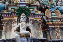 India, Tamil Nadu, Chidambaram, Detail of a gopuram at the Nataraja Temple in Chidambaram.