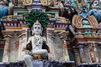 India, Tamil Nadu, Chidambaram, Detail of a gopuram at the Nataraja Temple in Chidambaram.