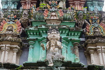 India, Tamil Nadu, Chidambaram, Detail of a gopuram at the Nataraja Temple in Chidambaram.