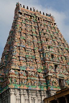 India, Tamil Nadu, Kumbakonam, The gopuram at the Adi Kumbeswarar temple.
