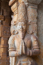 India, Tamil Nadu, Tanjore, Thanjavur, Statue of a hindu god at the Brihadisvara Temple in Tanjore.