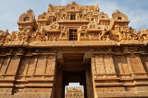 India, Tamil Nadu, Tanjore, Thanjavur, The gopuram at the entrance to the Brihadisvara Temple in Tanjore.