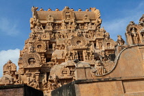 India, Tamil Nadu, Tanjore, Thanjavur, The gopuram at the entrance to the Brihadisvara Temple in Tanjore.