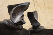 Malta, Valletta, Republic Square, Scultpures depicting 17th century architects Francesco Laparelli and Girolamo Cassar.