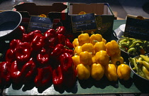 France, Lyon, Peppers in Market.