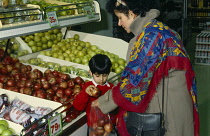 Food, Shopping, Fruit in Supermarket.