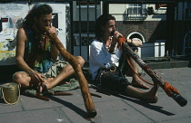 Music, Instruments, Woodwind,  Didgery Doo, Street buskers in Brighton.