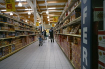 France, Loire valley,  Interior of supermarket.