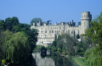 England, Warwickshire, Warwick, Castle and the River Avon.