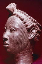 Nigeria, Ife bronze crowned head with scarification, 12th to 15th century AD in Ife museum.