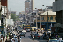 Ghana, Accra, Busy street scene in the city centre.