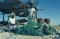 Qatar, General, Fishermen with nets.