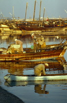 Qatar, General, Fishing dhows in harbour.