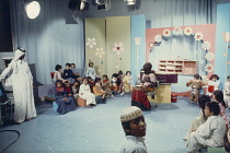 Qatar, Media, Television studio set for childrens programme.