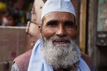 India, Uttar Pradesh, Faizabad, Portrait of a muslim man.