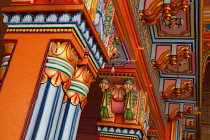 India, Uttar Pradesh, Ayodhya, Detail of the Dashrath Mahal Hindi Temple.