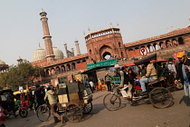 India, New Delhi, The Jama Masjid in the old city of Delhi.