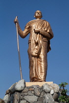 India, West Bengal, Kolkata, Statue of Swami Vivekananda at the Dakshineswar Kali Temple.