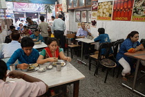 India, West Bengal, Kolkata, A food hotel in the New Market district.