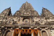 India, Bihar, Bodhgaya, The Mahabodhi Temple at Bodh.