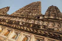 India, Bihar, Bodhgaya, The Mahabodhi Temple at Bodh.