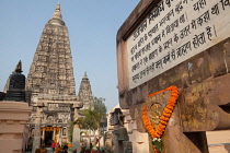 India, Bihar, Bodhgaya, The Mahabodhi Temple at Bodh.