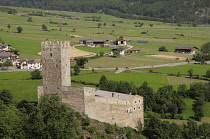 Italy, Trentino Alto Adige, Val Venosta, Burgeis, Furstenberg Castle & valley views.