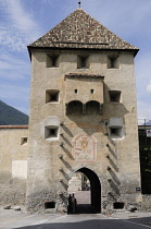 Italy, Trentino Alto Adige, Glorenza, medieval gate.