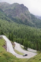 Italy, Trentino Alto Adige, San Martino di Castrozza, hairpin bends .