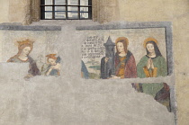 Italy, Valle d'Aosta, Aosta, frescoes of the Saints from 1512, Chapel of St Grat.