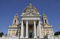 Italy, Piedmont, Turin, Basilica Superga grandiose entrance.