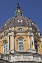 Italy, Piedmont, Turin, Basilica Superga Baroque dome.
