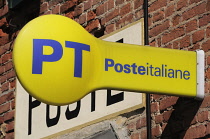 Italy, Piedmont, Turin, post office sign.